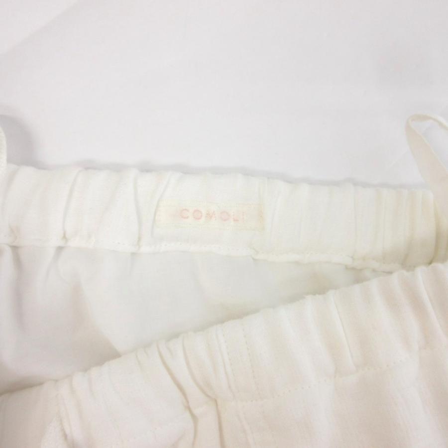コモリ COMOLI 23SS リネンWクロスドローストリングパンツ イージー X01-03023 白 ホワイト 2 メンズ