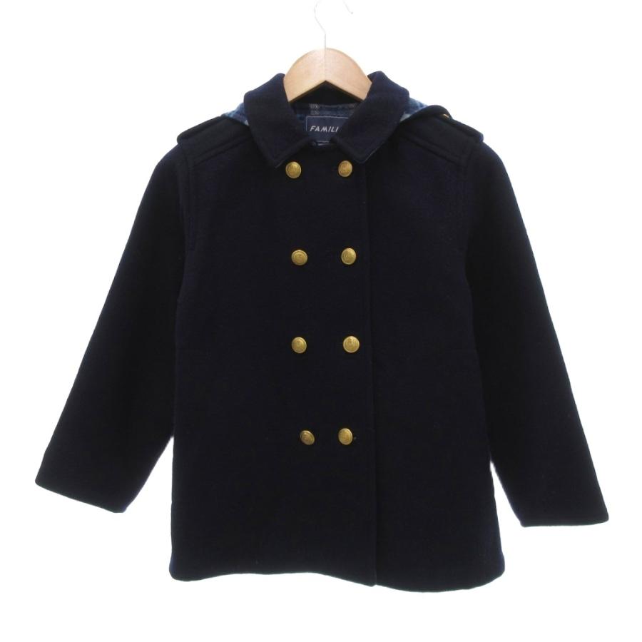 familiar ファミリア コート 130 ネイビー 女の子 フォーマル ファミリア Familiar コート ジャケット ダブル 裏地チェック 130 紺