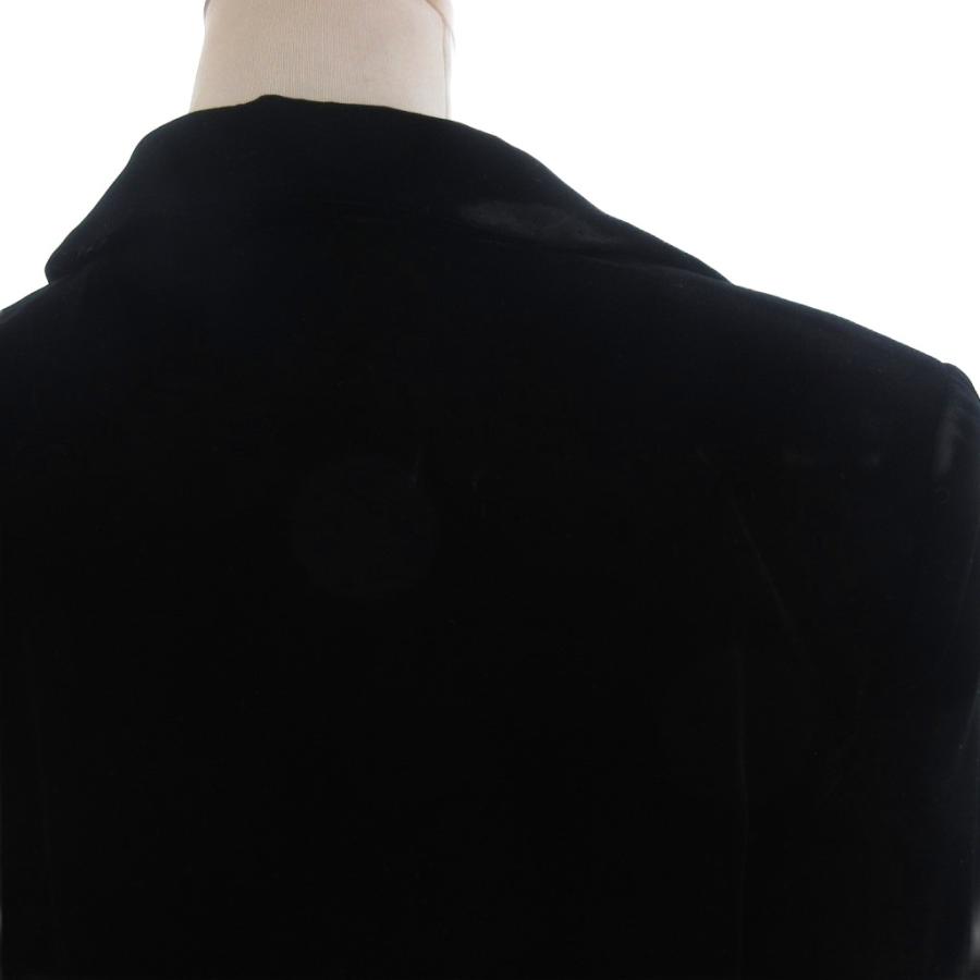 レリアン Leilian ベロア テーラードジャケット シングル ブレザー 黒