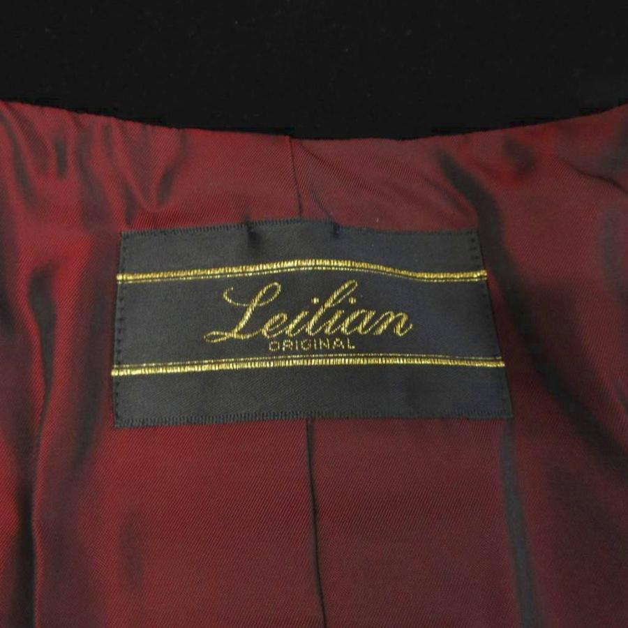 レリアン Leilian ベロア テーラードジャケット シングル ブレザー 黒