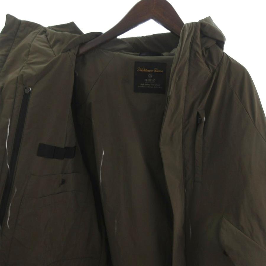 【中古】ナノユニバース 西川ダウン ジャケット ブルゾン フルジップ フード  668-9214006 緑 カーキ S メンズ NANO universe（ナノ・ユニバース） 西川ダウン ジャケット ブルゾン