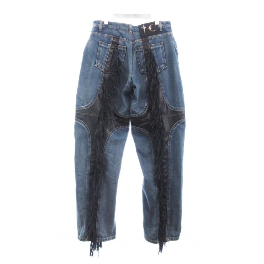 サグ クラブ THUG CLUB 美品 モヒカンフェイクレザーデニムパンツ