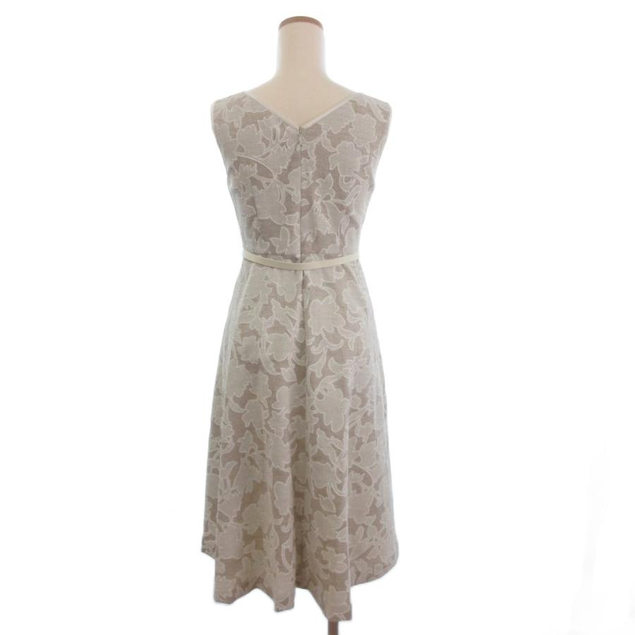 アナイ ANAYI 美品 23SS ノースリーブワンピース ロング丈 総柄 ベルト 