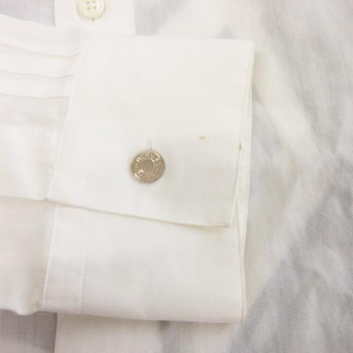 HERMES（エルメス） シャツ 長袖 スカーフ柄 コットン 青 白 ブルー