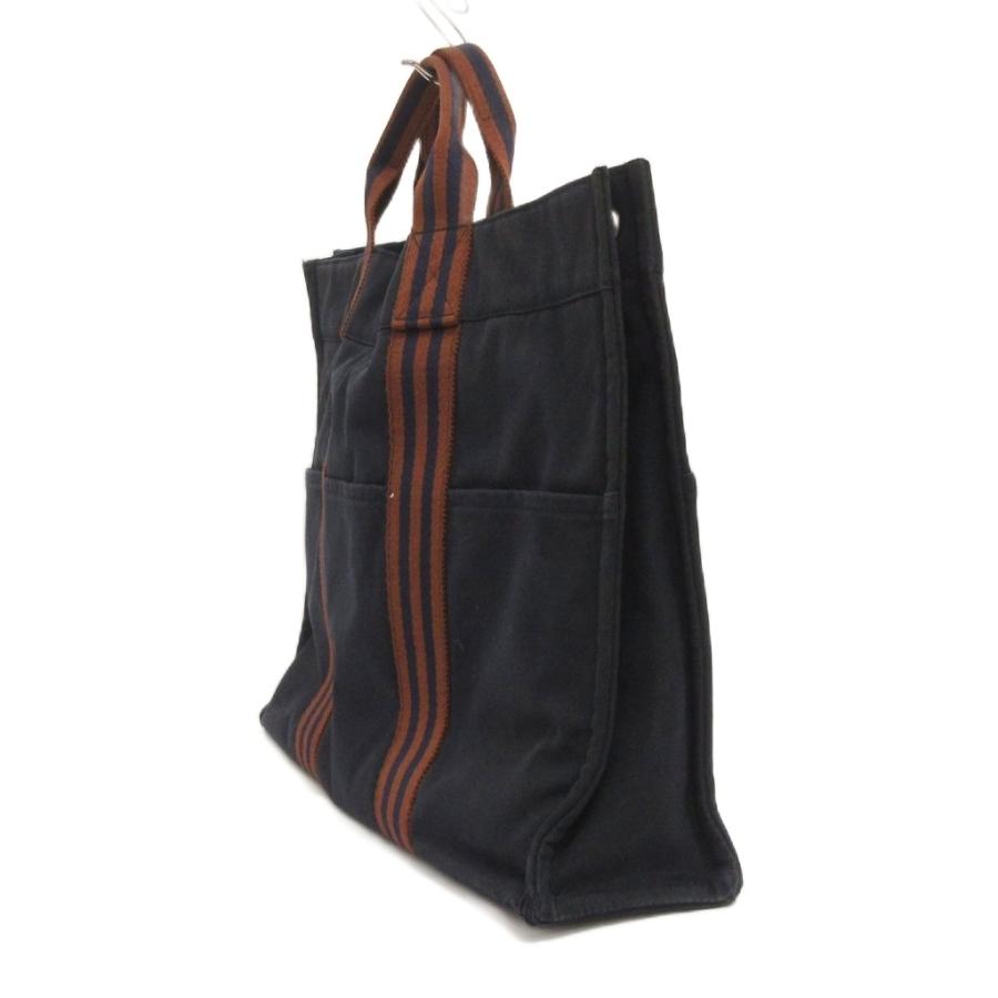 HERMES（エルメス） フールトゥ MM トートバッグ 肩がけ キャンバス 紺 