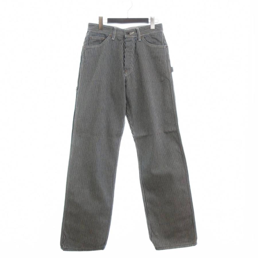 【中古】スタンダード カリフォルニア 美品 ペインターパンツ ヒッコリー ストライプ コットン 白 インディゴ W30 スタンダード カリフォルニア STANDARD CALIFORNIA 美品 ペインター