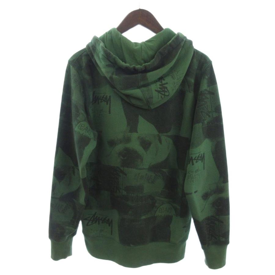 STUSSY（ステューシー） ジップパーカー フード 裏起毛 コットン 総柄