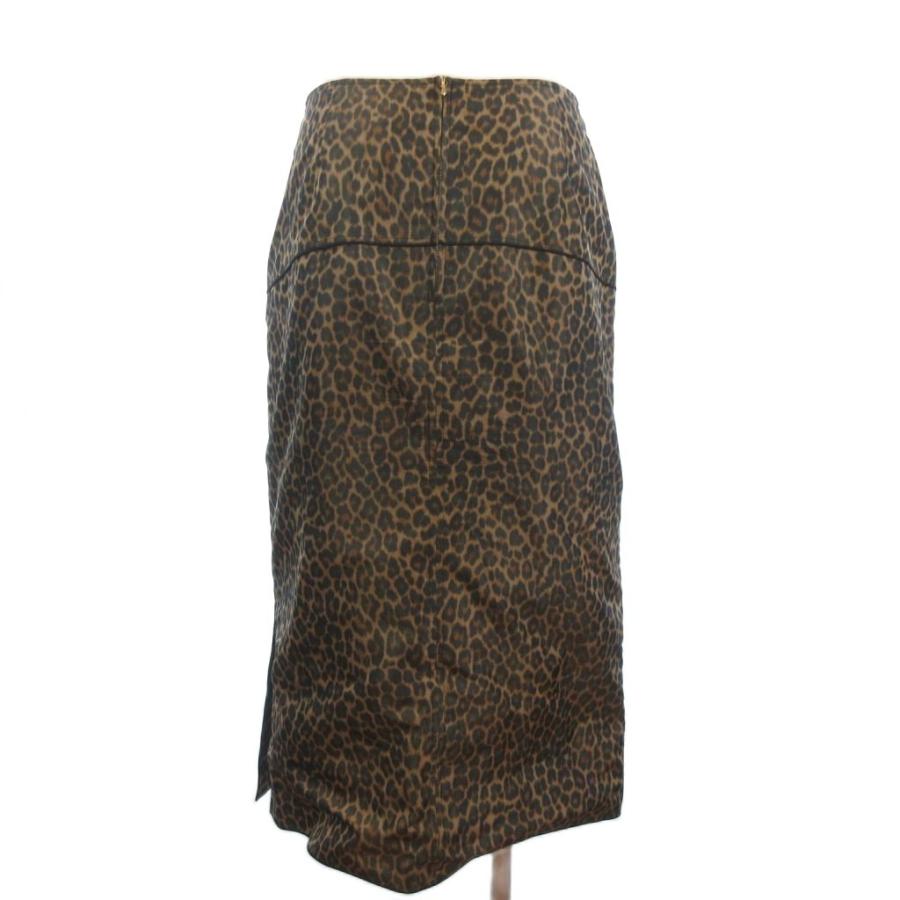 ブラミンク BLAMINK スカート ミモレ丈 レオパード柄 シャカシャカ素材  