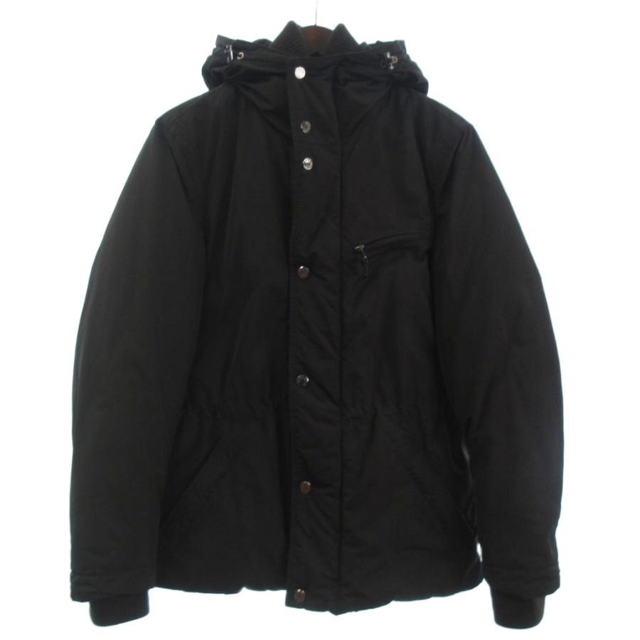 【中古】モンクレール ダウンジャケット 長袖 リブニット フード ダブルジップ 無地 ダークブラウン 0 ☆AA★ MONCLER（モンクレール） ダウンジャケット 長袖 リブニット フード