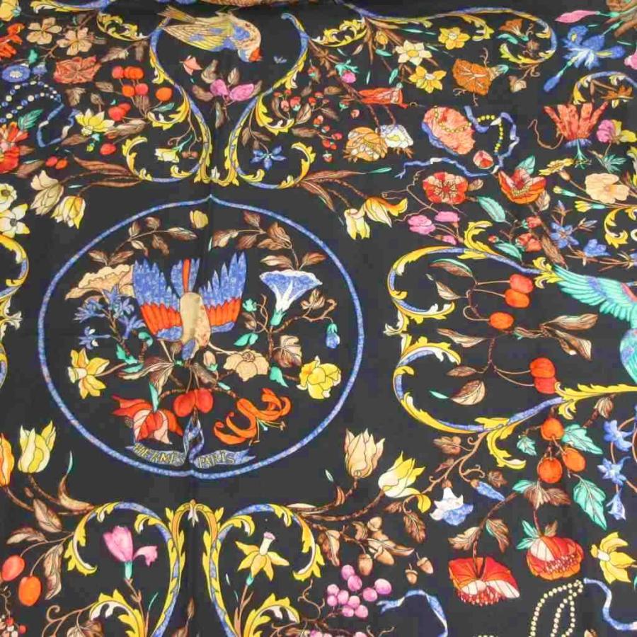 HERMES（エルメス） 東洋の石と西洋の石細工 カレ90 大判 スカーフ 花
