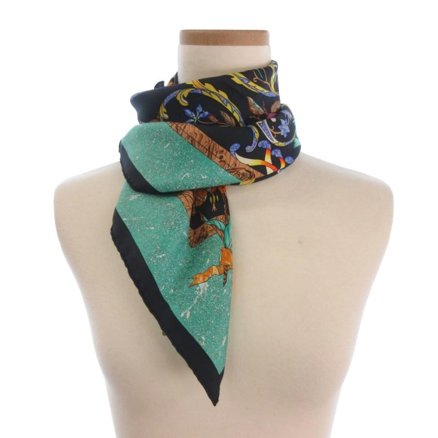 HERMES（エルメス） 東洋の石と西洋の石細工 カレ90 大判 スカーフ 花