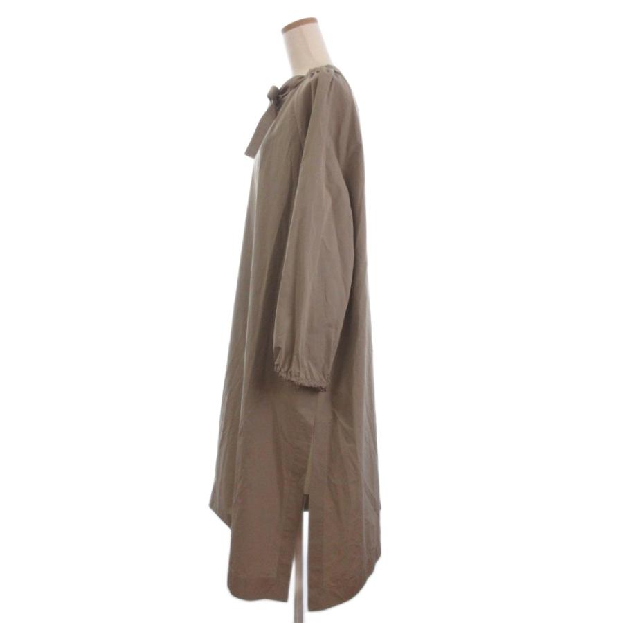 【中古】エブール ebure ノーカラーコート ロング フルジップ 薄手 3310200018 ベージュ 38 レディース エブール ebure ノーカラーコート ロング フルジップ 薄手 3310200018