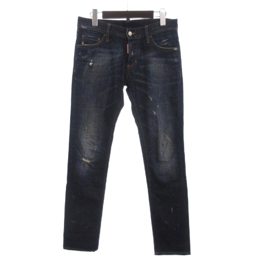 【中古】ディースクエアード DSQUARED2 デニム ジーンズ ボタンフライ ダメージ加工 S74LA0559 青ブルー 44 メンズ DSQUARED2（ディースクエアード） デニム ジーンズ ボタンフライ