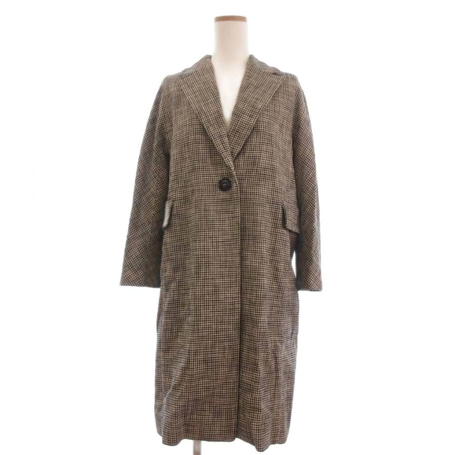 【中古】Sマックスマーラ 'S Max Mara チェスターコート 千鳥格子 長袖 コットン 40 ベージュ 黒 ブラック S MAXMARA（エスマックスマーラ） Sマックスマーラ 'S Max Mara