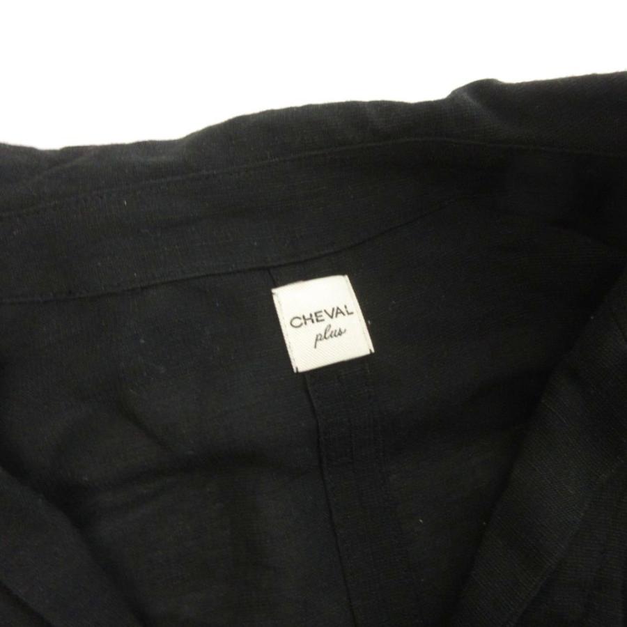 【中古】マリンフランセーズ 別注 CHEVAL plus ブラウス 半袖 開襟 オープンカラー リネン混 黒 ブラック 36 マリンフランセーズ 別注 CHEVAL plus ブラウス シャツ 半袖 開襟