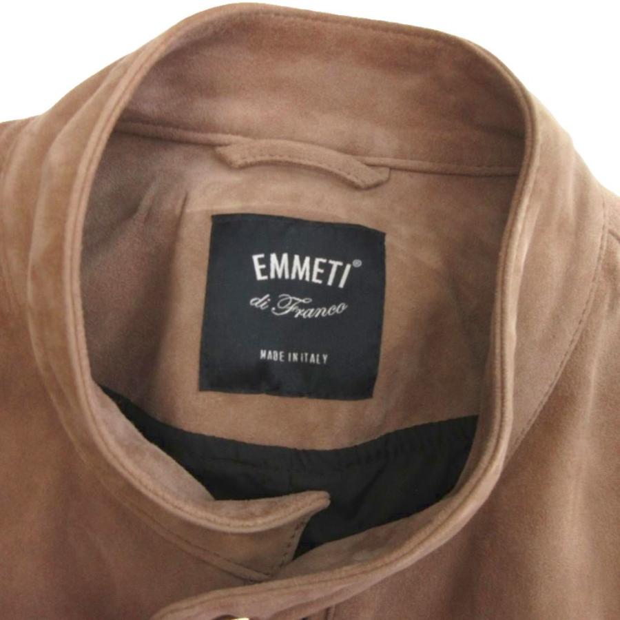 エンメティシングル ライダース レザージャケット ゴートレザー ベージュ 46 エンメティ EMMETI シングル ライダース レザージャケット ブルゾン