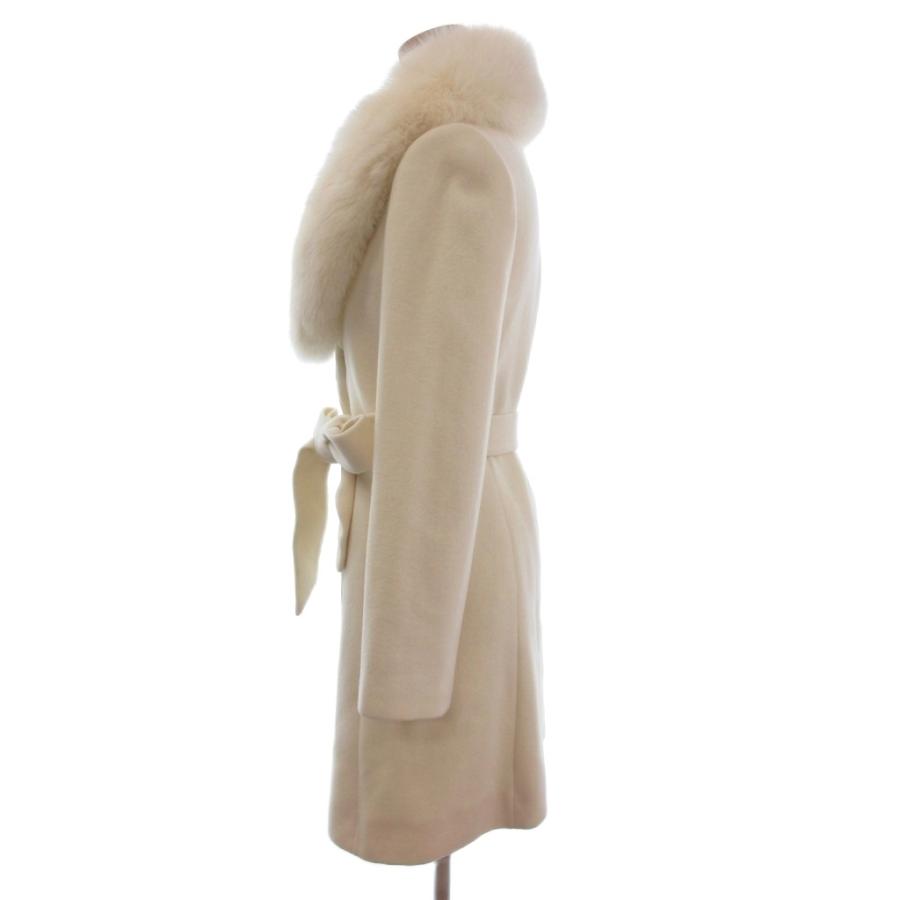 【中古】ピンキー&ダイアン ピンダイ PINKY&DIANNE コート ロング フォックスファー アンゴラ混 長袖 38 アイボリー ピンキー&ダイアン ピンダイ PINKY&DIANNE コート ロング フォックス