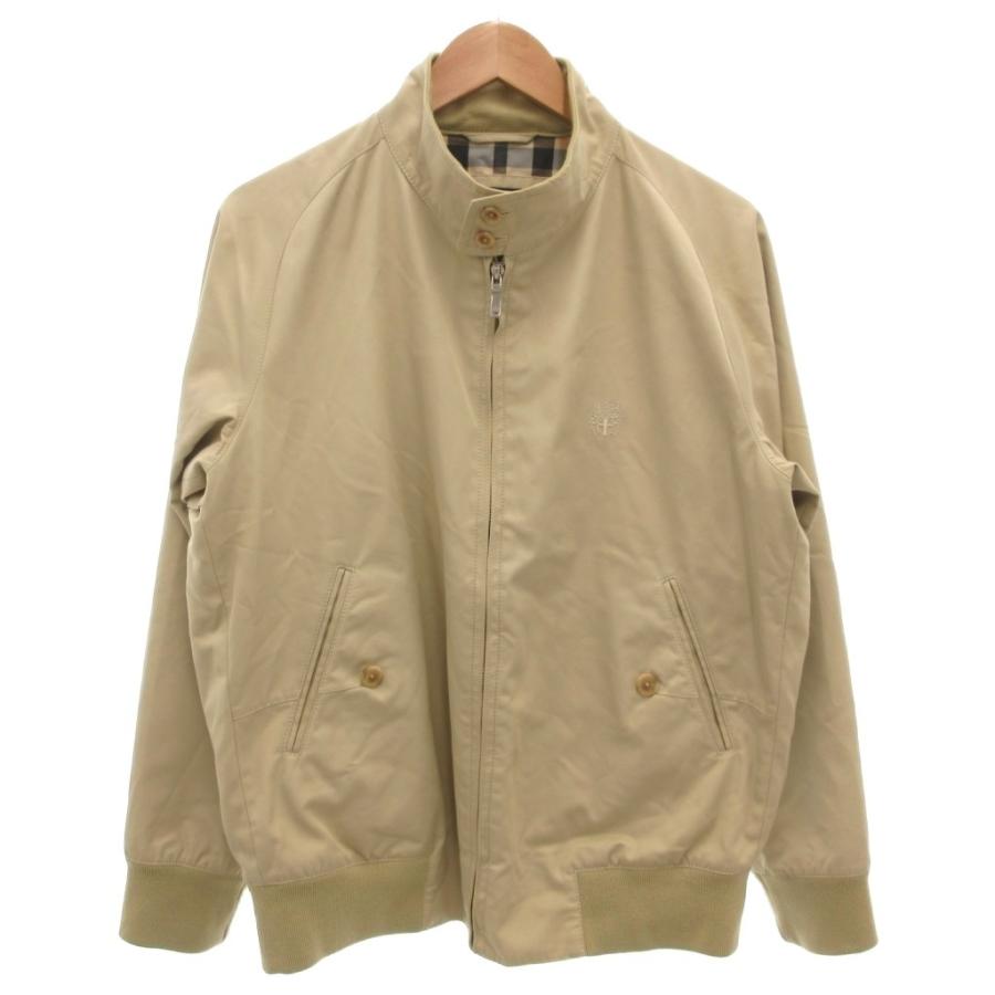 ダックス DAKS スイングトップブルゾン L ベージュ ロゴ刺繍 裏地