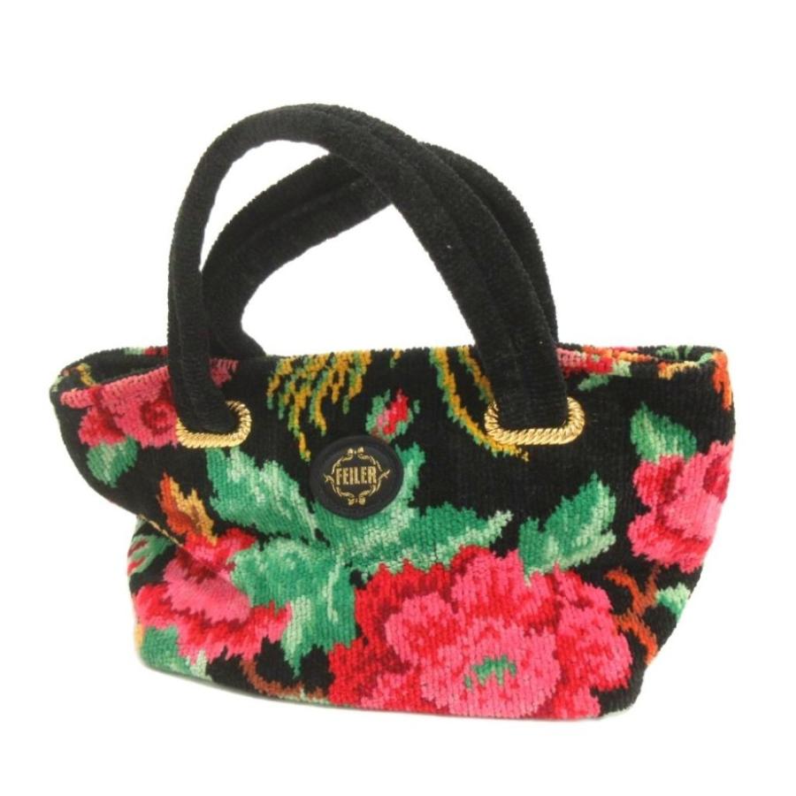フェイラー FEILER 2点 セット まとめ ハンドバッグ ミニ 花柄 黒