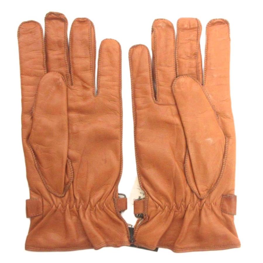 未使用品 ダックス DAKS タグ付き グローブ 手袋 ラムレザー ベルト 茶