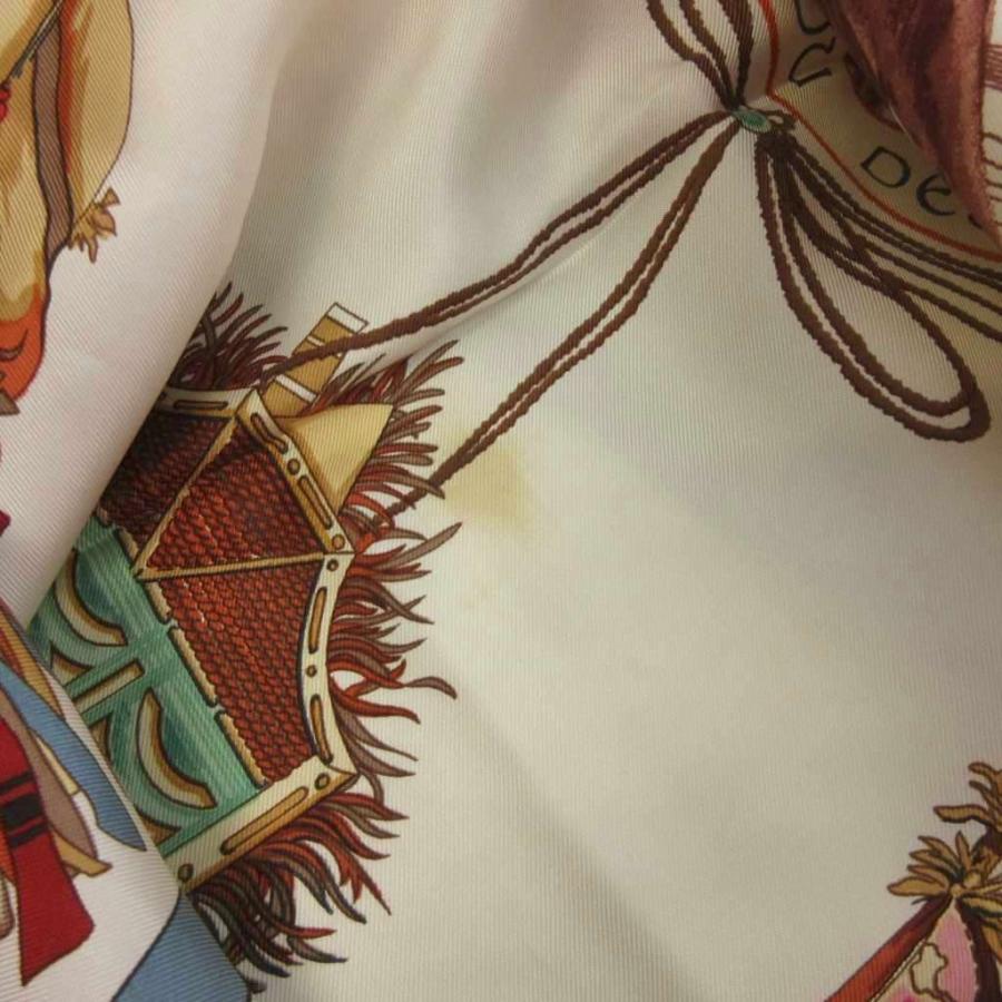 HERMES（エルメス） カレ90 CUIRS DU DESERT スカーフ チーフ らくだ