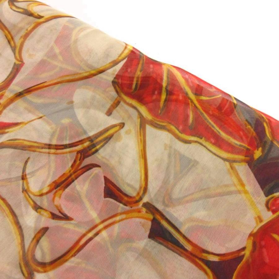 CHANEL（シャネル） 大判スカーフ チーフ シルク 花柄 紺 ネイビー