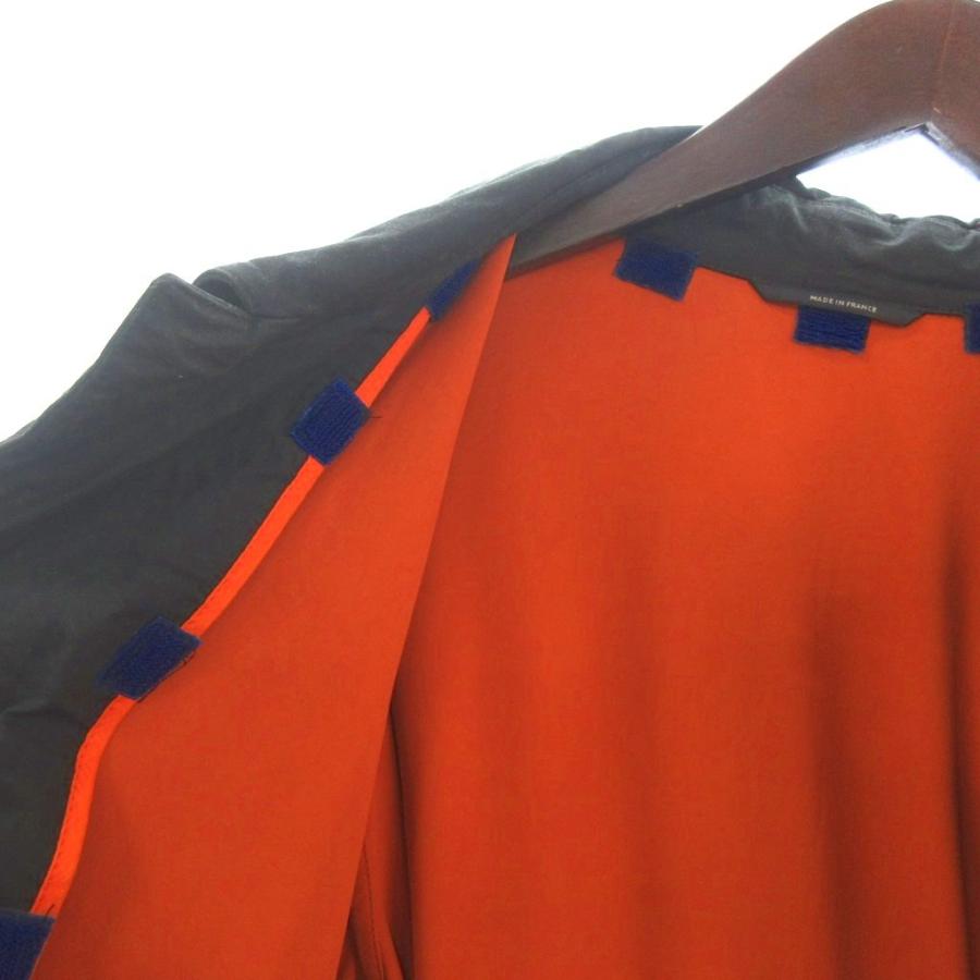 【中古】エルメス ヴィンテージ バルマカーン ステンカラーコート ミドル丈 オイルド 無地 ダークグリーン 50 ☆AA★ HERMES（エルメス） ヴィンテージ バルマカーン ステンカラーコート