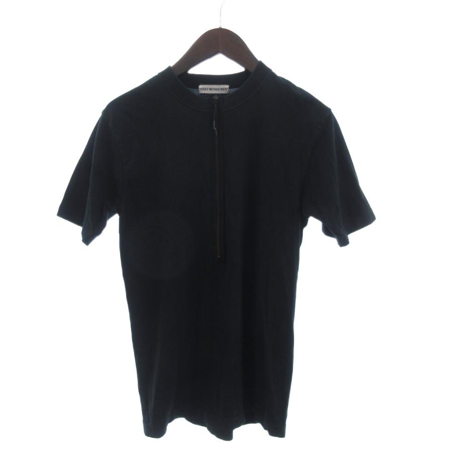 ISSEY MIYAKE me イッセイミヤケ　半袖Tシャツ　カットソー イッセイミヤケミーISSEY MIYAKE me シワ加工半袖カットソー 黒F (K