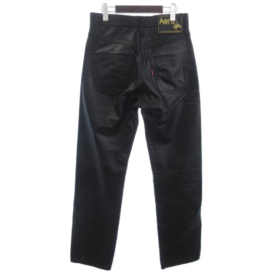 パンツ エアロレザー AEROLEATHER レザーパンツ ジッパーフライ 29 黒
