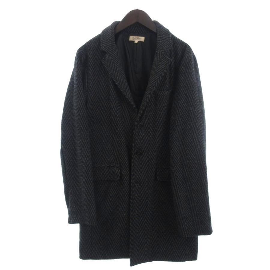 スティールブラウン Steel Brown チェスター コート ヘリンボーン