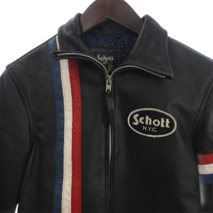 ショット SCHOTT ライダースジャケット ブルゾン フルジップ ワッペン 