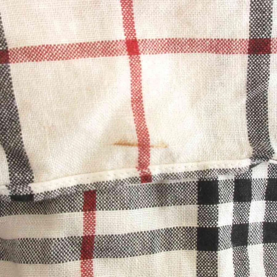 バーバリー ロンドン BURBERRY LONDON リネンシャツ 半袖 ロゴ 刺繍