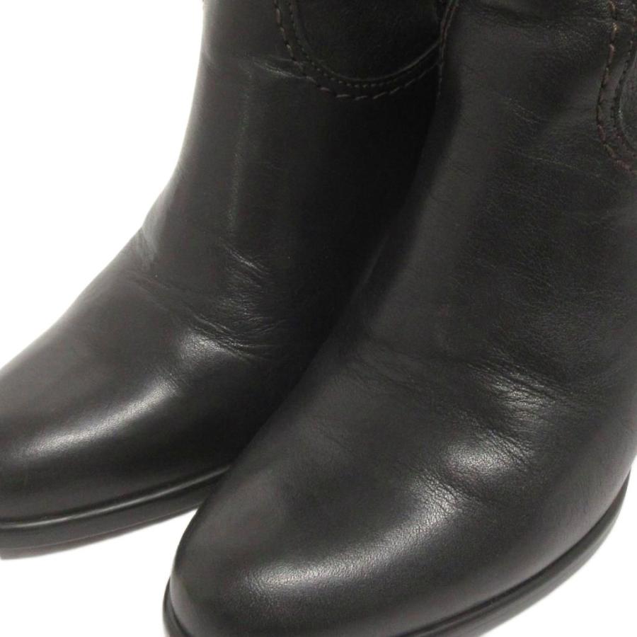 【良品】 DIANA ダイアナ レザー ロングブーツ 23.5 サイドジップ 黒 DIANA（ダイアナ） ロングブーツ サイドジップ レザー 黒 ブラック