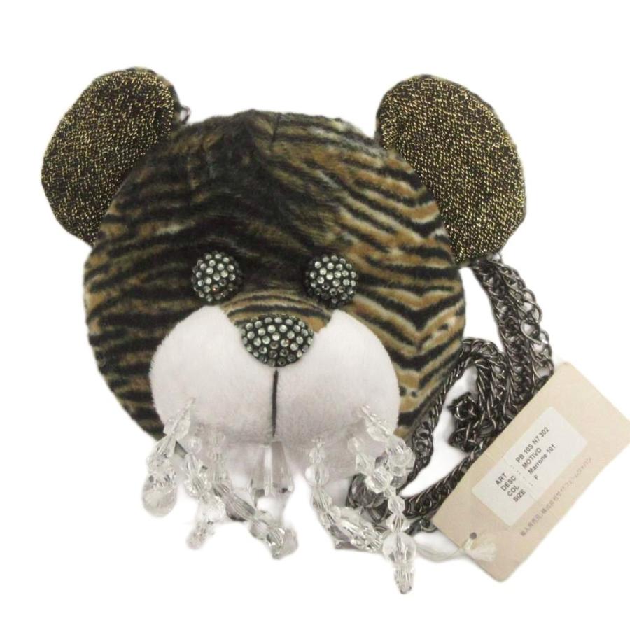 【中古】未使用品 アンテプリマ タグ付き 2WAYチェーンベアラインストーンショルダーバッグ 斜め掛け ビジュー 茶系 ANTEPRIMA（アンテプリマ） 未使用品 タグ付き 2WAYチェーンベアライン