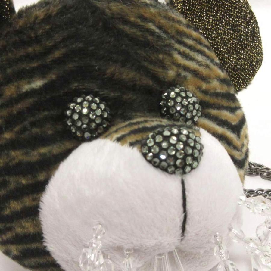 【中古】未使用品 アンテプリマ タグ付き 2WAYチェーンベアラインストーンショルダーバッグ 斜め掛け ビジュー 茶系 ANTEPRIMA（アンテプリマ） 未使用品 タグ付き 2WAYチェーンベアライン