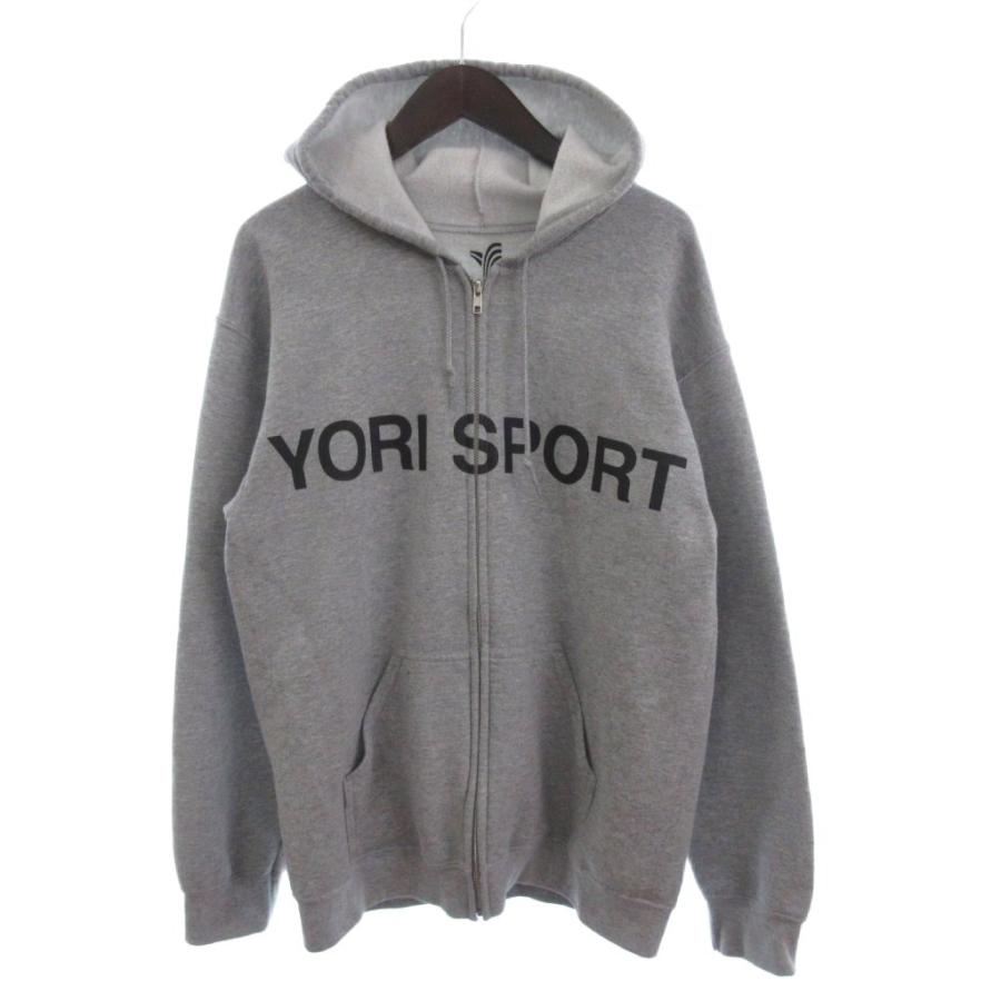 【中古】ヨリスポーツ YORI SPORT text zip up hoodie パーカー スウェット ジップアップ 裏起毛 グレー M メンズ ヨリスポーツ YORI SPORT text zip up hoodie パーカー スウェット