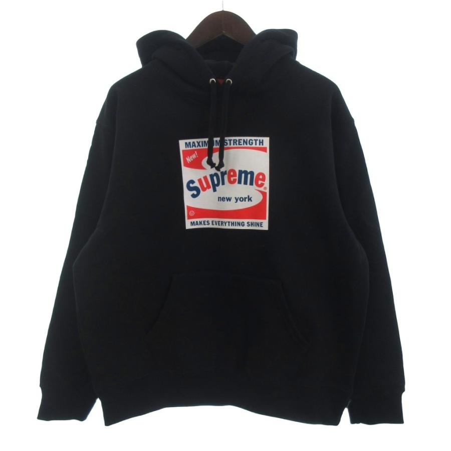 【中古】シュプリーム 21SS Shine Hooded Sweatshirt パーカー スウェット 長袖 裏起毛 ロゴ コットン 黒 ブラック S Supreme（シュプリーム） SUPREME 21SS Shine Hooded Sweatshirt