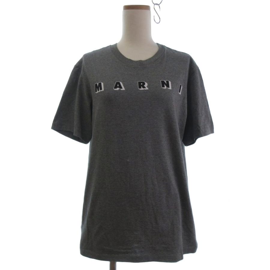 MARNI（マルニ） MARNI Tシャツ カットソー 半袖 ロゴプリント グレー 