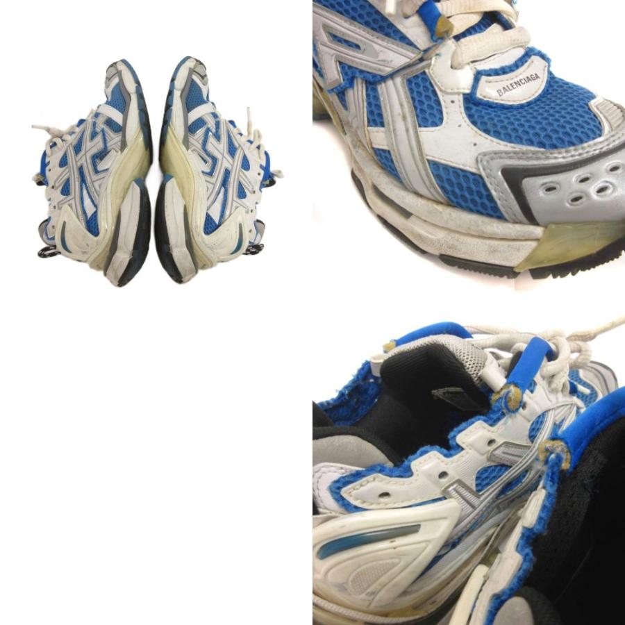 【中古】バレンシアガ ランナー RUNNER スニーカー シューズ USED加工 ダメージ加工 677403 27cm 白 青 BALENCIAGA（バレンシアガ） ランナー RUNNER スニーカー シューズ