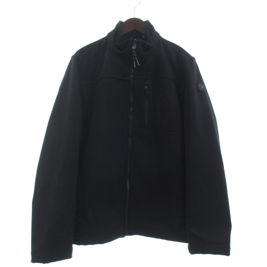 【中古】未使用品 カルバンクライン 裏フリース ソフトシェル ジャケット ブルゾン 長袖 ハイネック 黒 M Calvin Klein（カルバン・クライン） 未使用品 裏フリース ソフト