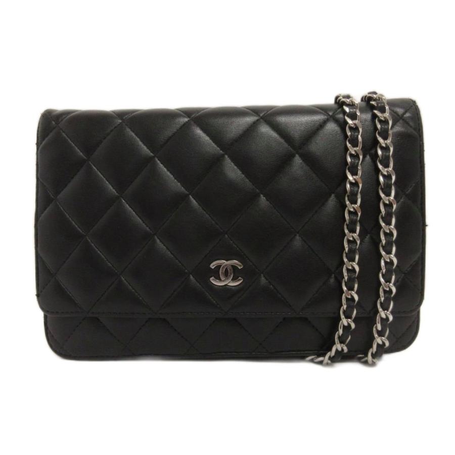 【美品】シャネルCHANELクラシック長財布マトラッセ黒 新品ショルダー付 CHANEL（シャネル） マトラッセ クラシック チェーンウォレット