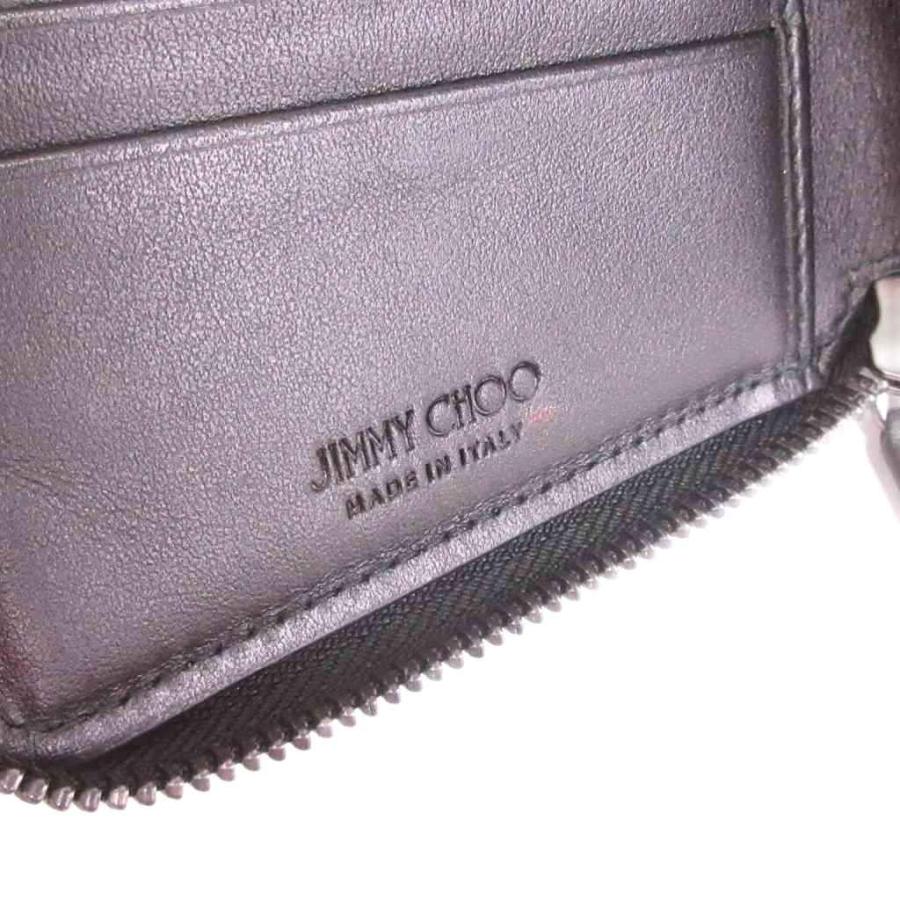 ジミーチュウ コンパクトウォレット 財布 二つ折り ラウンドジップ