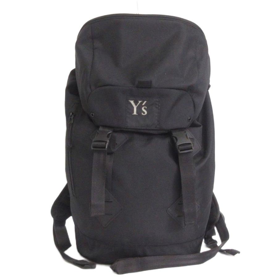 【中古】ワイズ Y's × ニューエラ NEW ERA ヨウジヤマモト リュックサック デイパック ロゴ YY-I01-990 黒 鞄 Y's（ワイズ） × ニューエラ NEW ERA ヨウジヤマモト リュックサック
