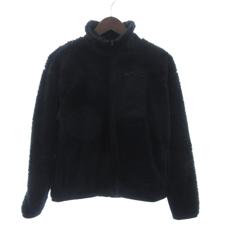 NIKE（ナイキ） ボアジャケット 長袖 ジップアップ ロゴプリント 黒
