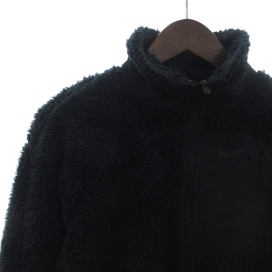 NIKE（ナイキ） ボアジャケット 長袖 ジップアップ ロゴプリント 黒