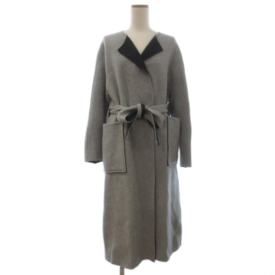 エブール ebure カシミヤ ベルテッドコート ロング リバーシブル