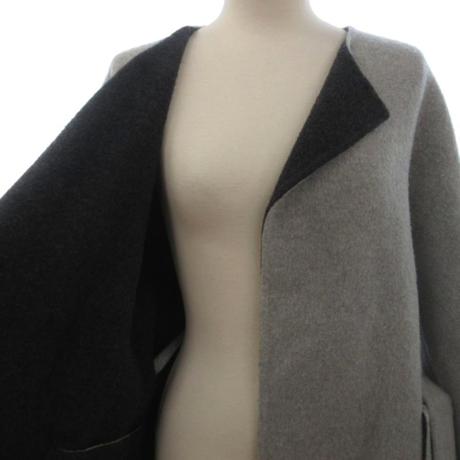 エブール ebure カシミヤ ベルテッドコート ロング リバーシブル  