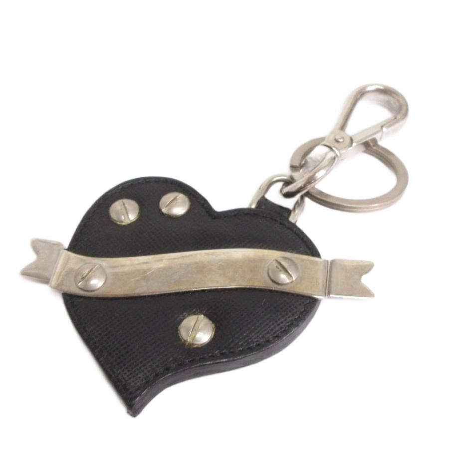 PRADA（プラダ） キーホルダー キーリング ハート サフィアーノレザー