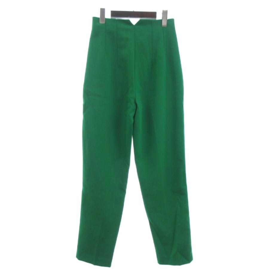 ZARA（ザラ） スラックスパンツ 無地 緑 グリーン XS レディース