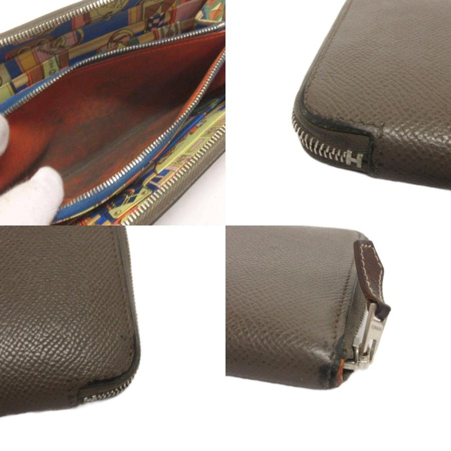 【良品】HERMES アザップ ロング シルクイン □R 刻印 ブラック 748 HERMES（エルメス） アザップロングシルクイン 財布 長財布 ラウンド